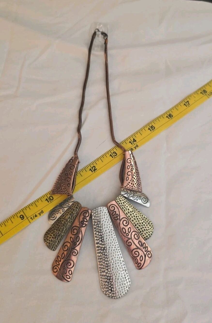Vintage Mixed Metal Statement Necklace